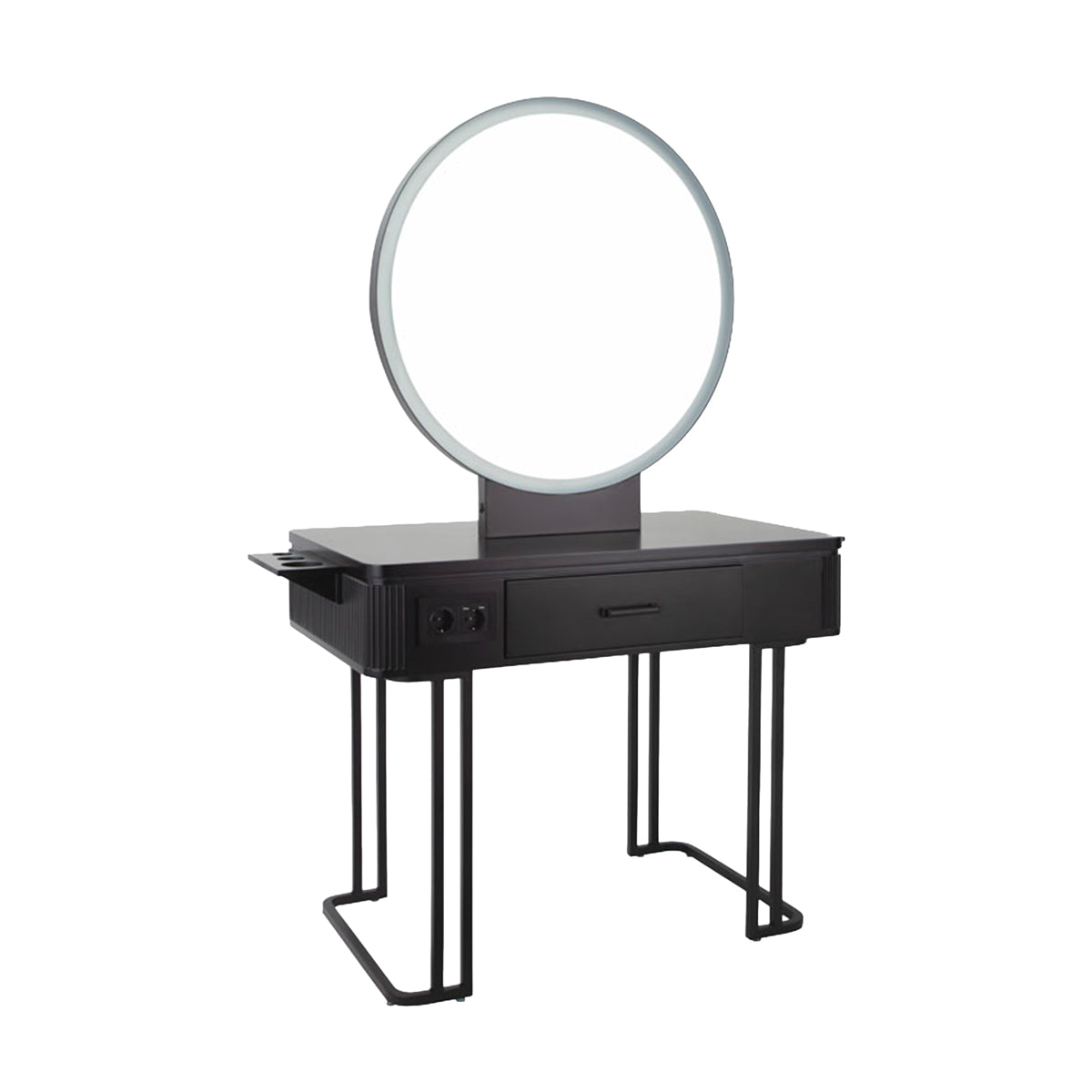 Coiffeuse NICOLE Noire Eclairage LED