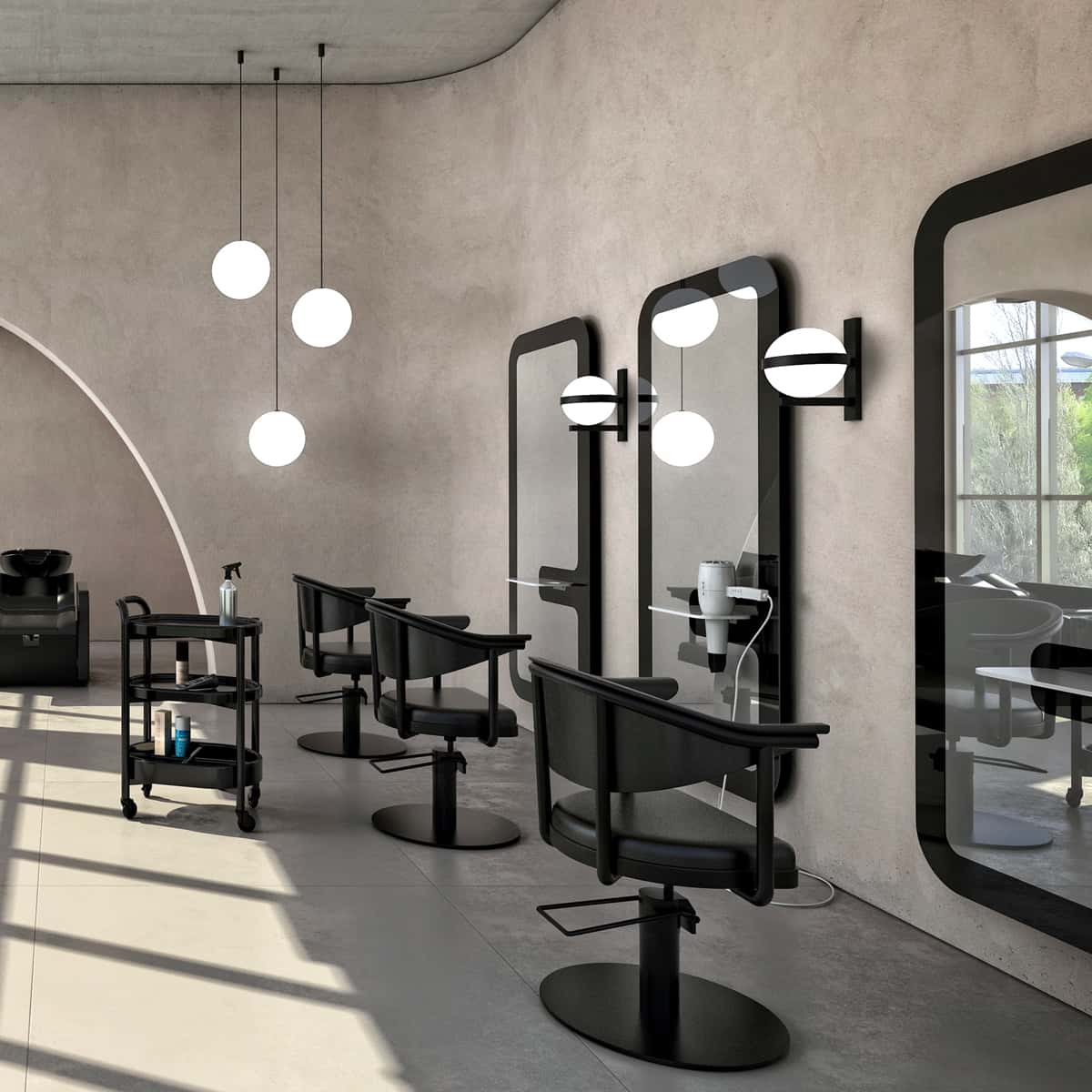 POPPY B Black Dressing Table LED Lighting