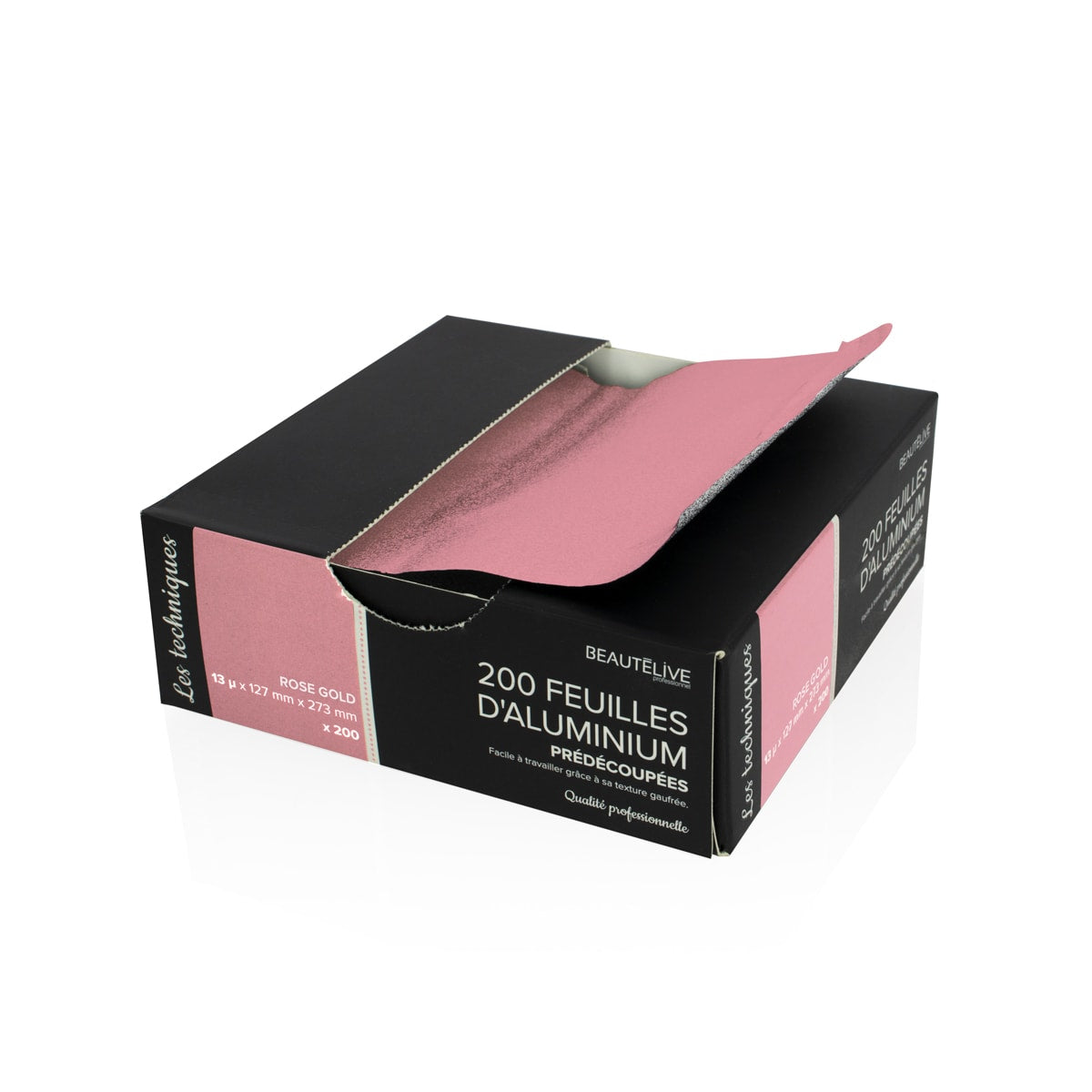 Pre-cut aluminum foil 200 sheets Rose Gold