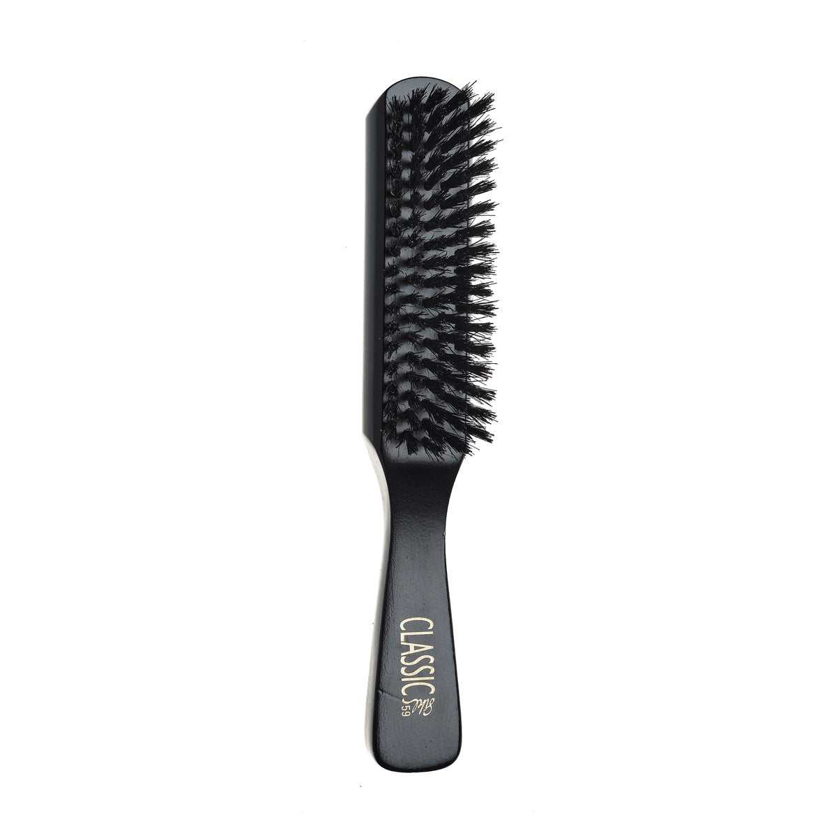 Black wood flat boar bristle brush