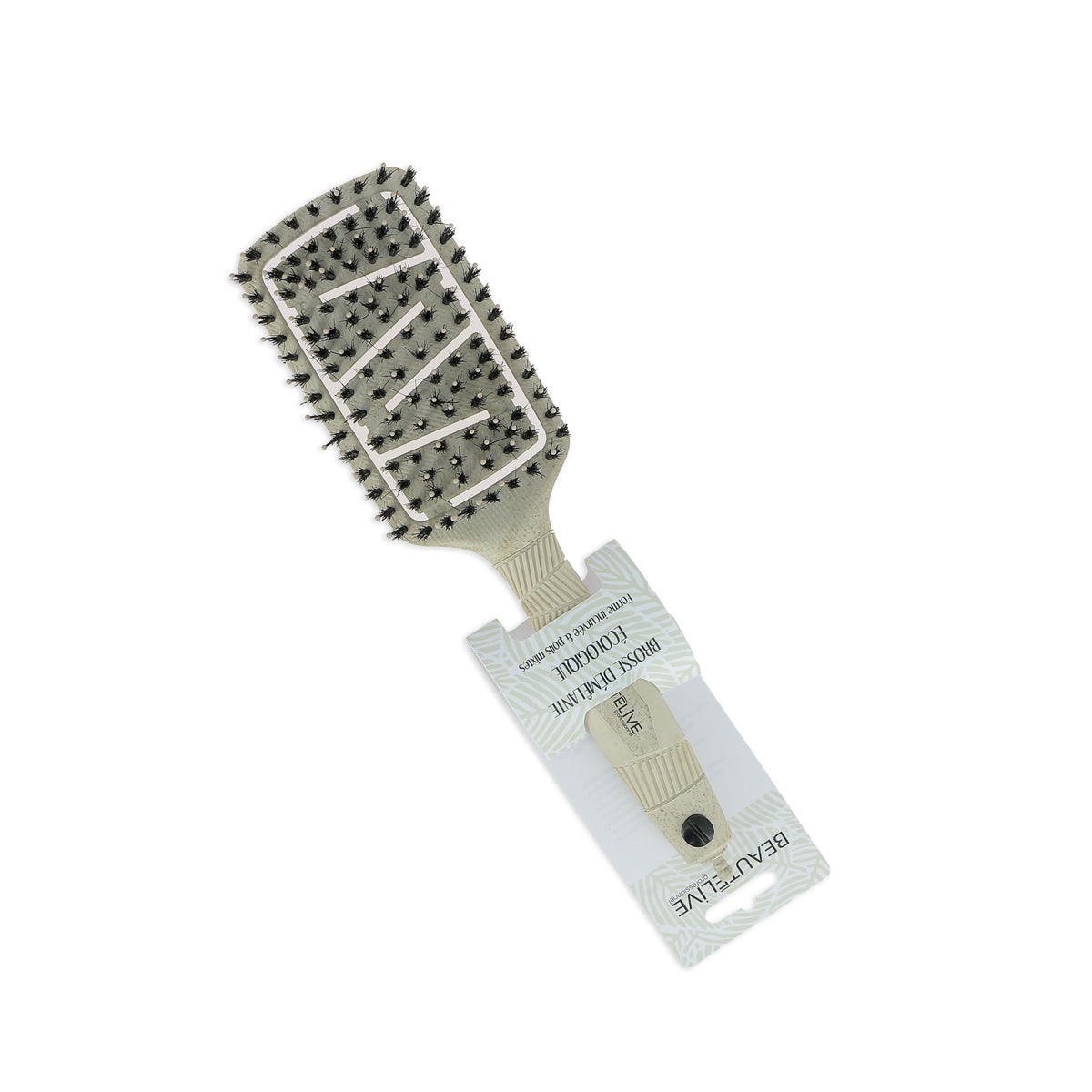 Eco-Friendly Curved Detangling Brush Mixed Bristles