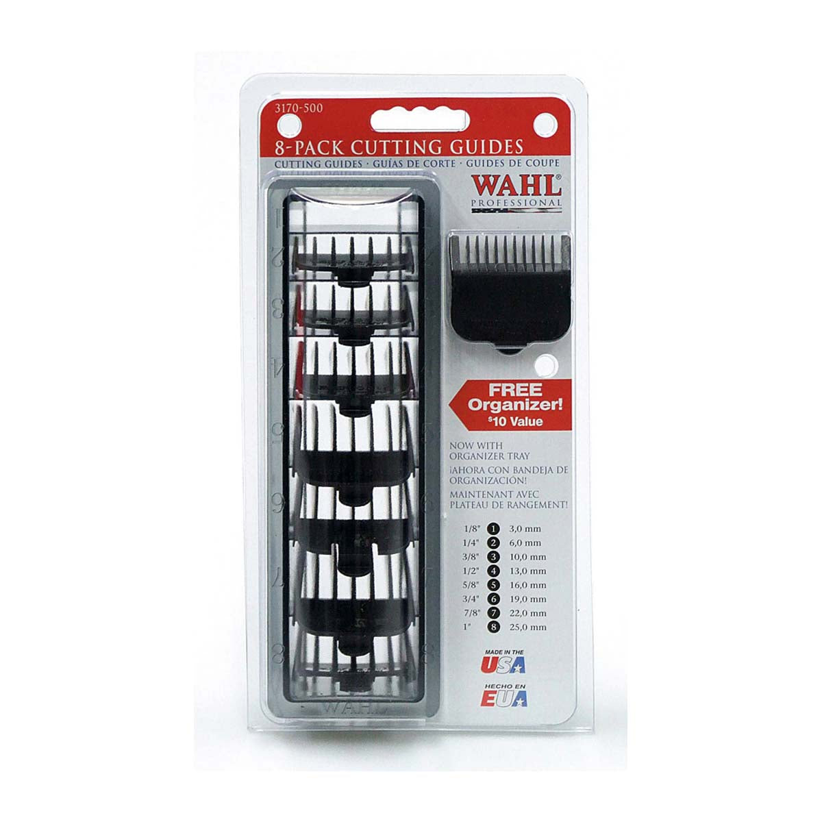 Wahl Super Taper Cordless Clipper Combs #1 to #8