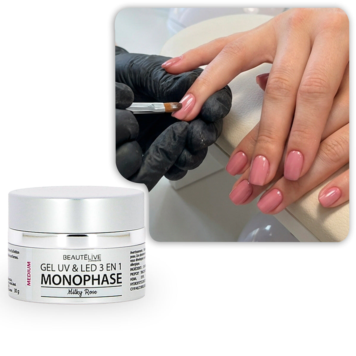Gel UV & LED 3en1 Medium Milky Rose