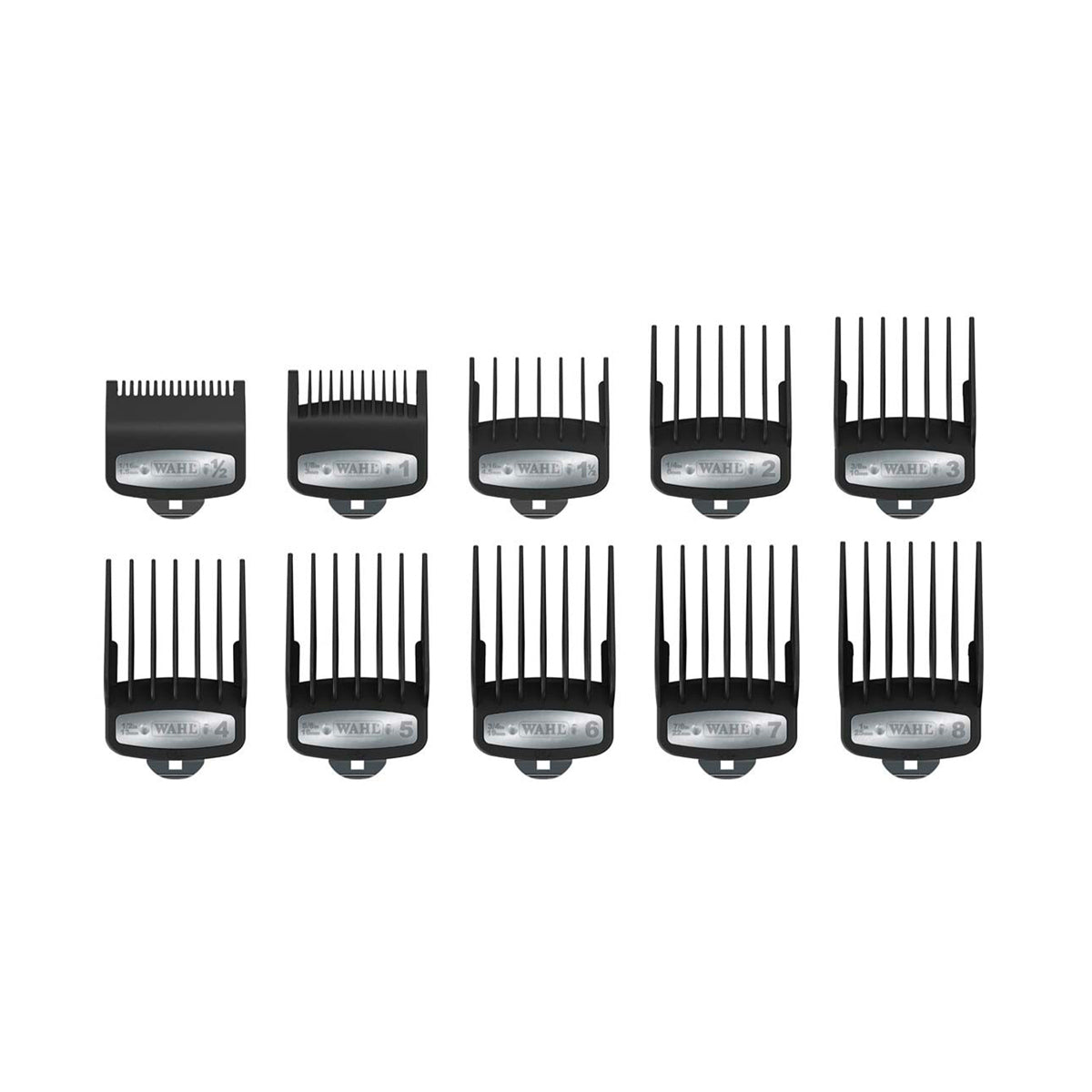 Set of 10 Premium Black Attachment Combs 1.5 to 25mm ref 03421-100