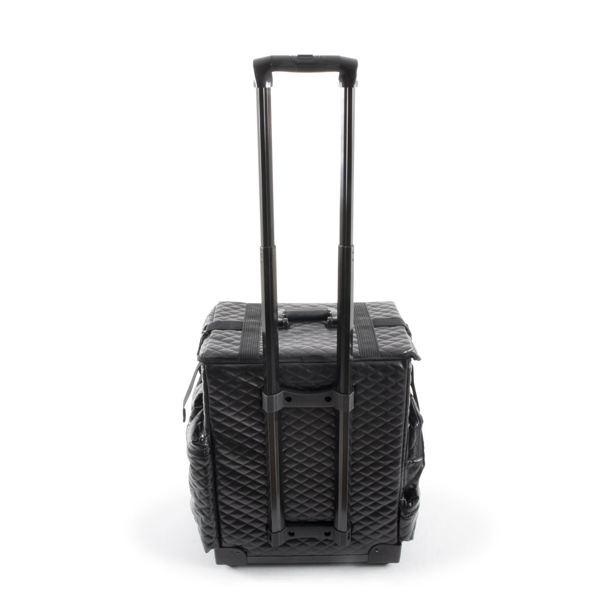 Black Faux Leather 4-Wheel Professional Suitcase VIENNE