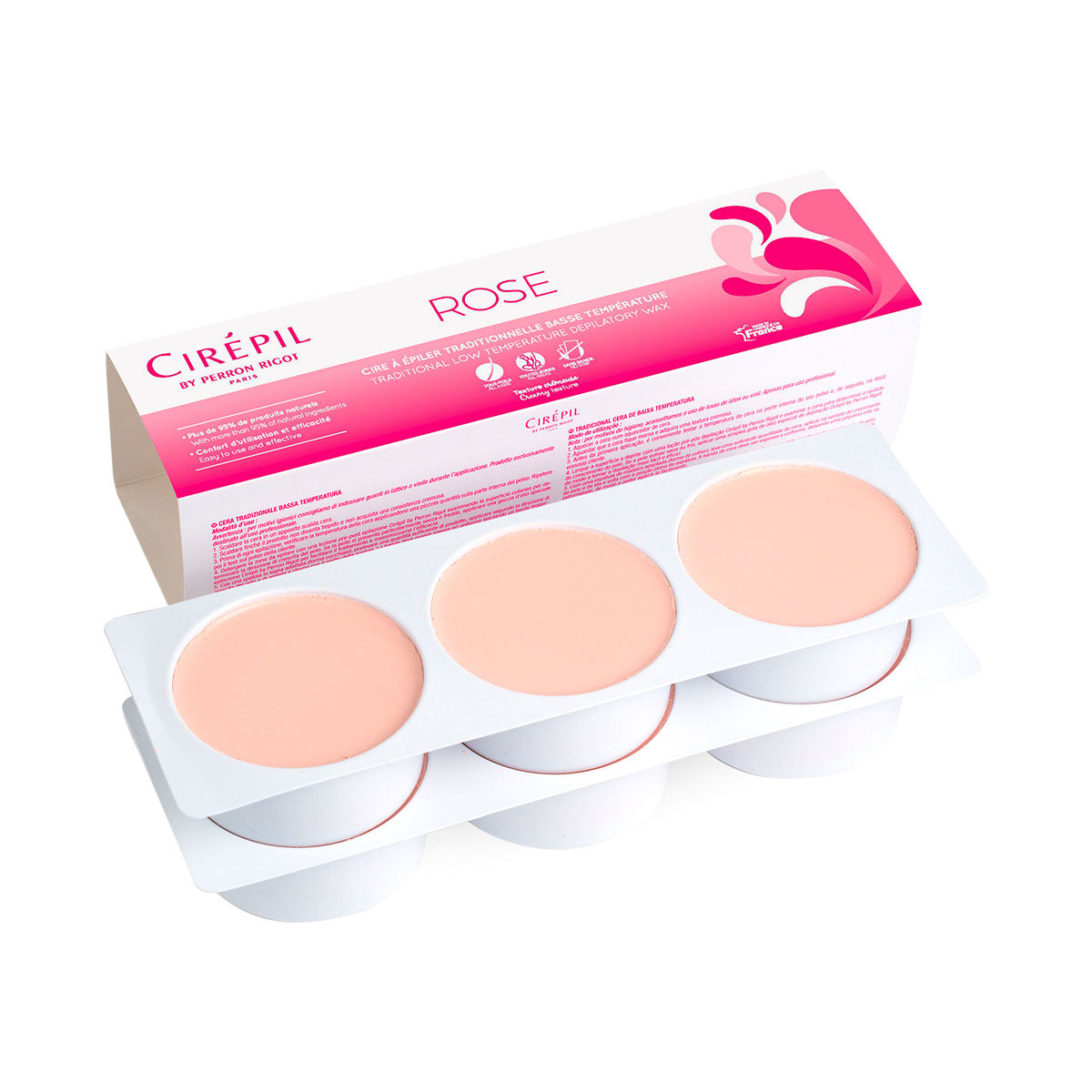 Low temperature pink wax block 6x150g Cirépil