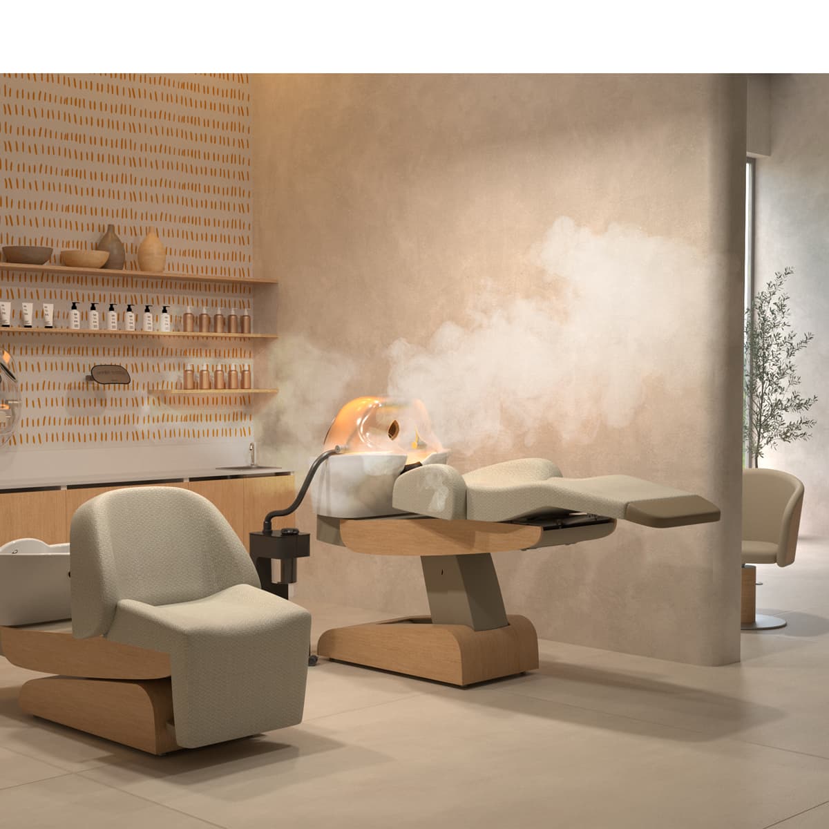 HEAVEN Relax bathtub + Igloo Shirodara + Vapomist 1 + Headrest