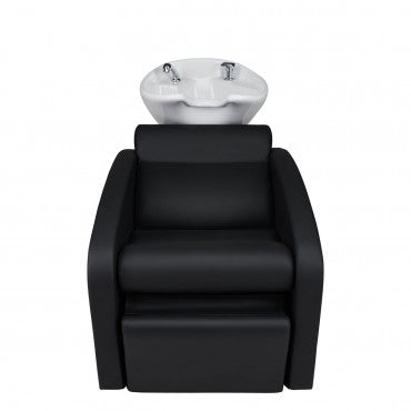 COMFORT Shampoo Unit White Bowl Electric Leg Rest