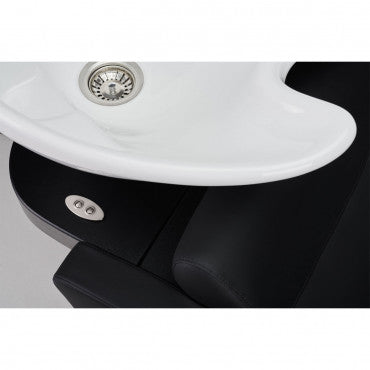 COMFORT Shampoo Unit White Bowl Electric Leg Rest
