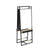 Hairdressing Station LED Central Black Metal Structure and Wood DOUBLE ROB