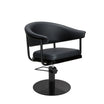 Fauteuil de Coiffure LYRA Noir Base Ronde Noire
