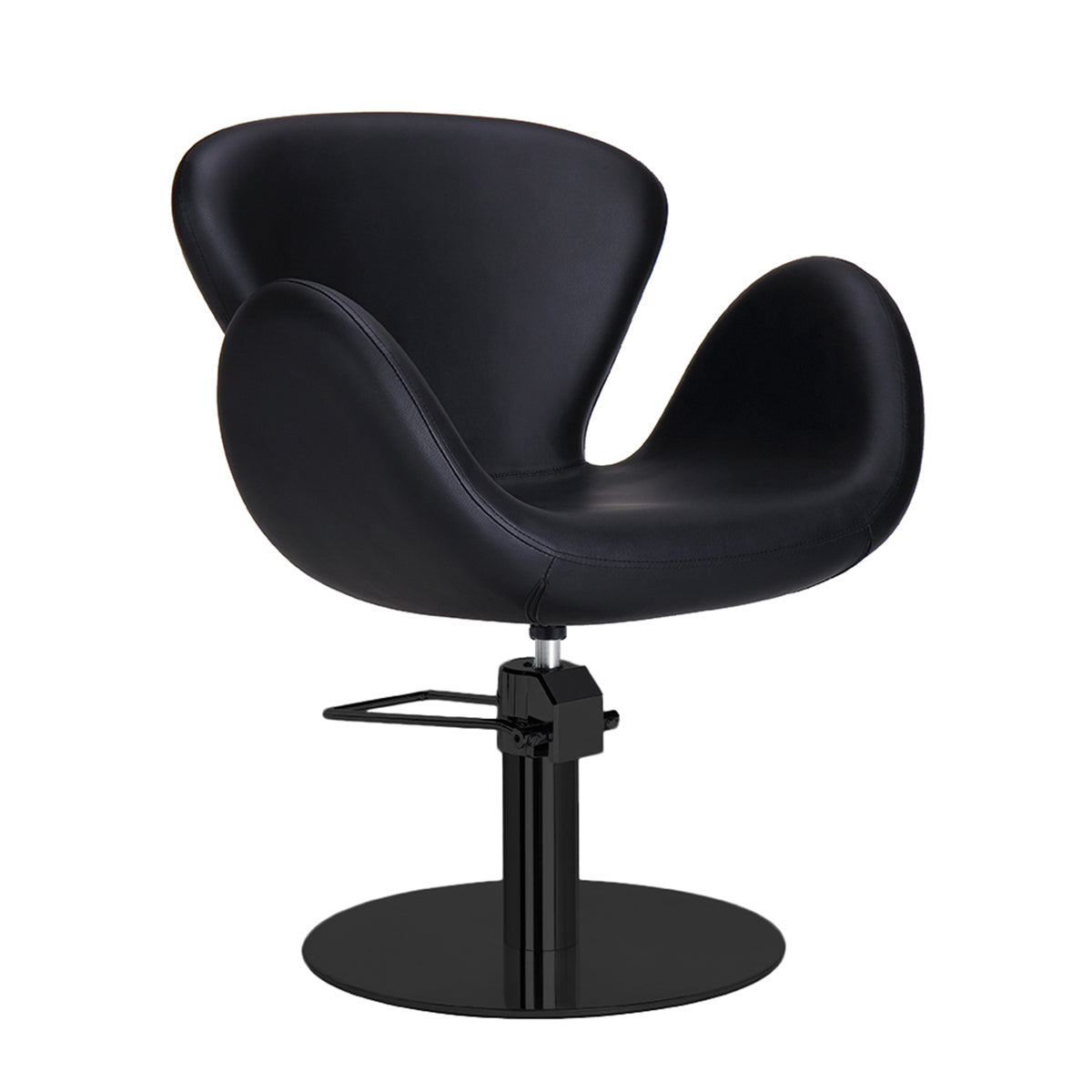 CHLOE BR Hairdressing Chair Black Black Round Base