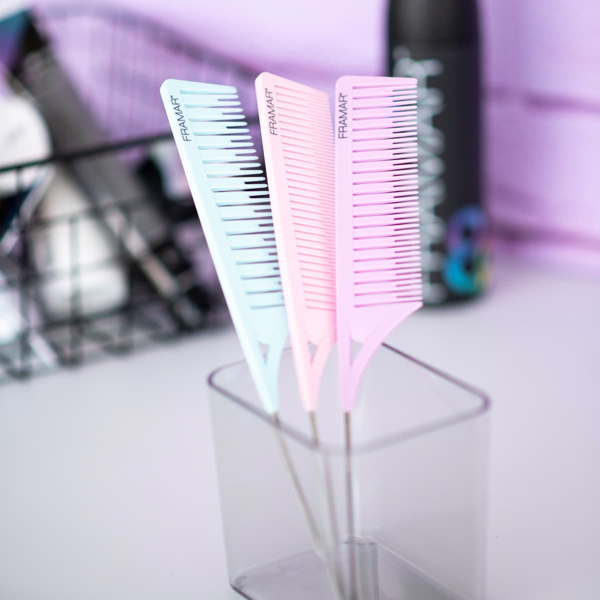 Metal Tail Comb Color X3