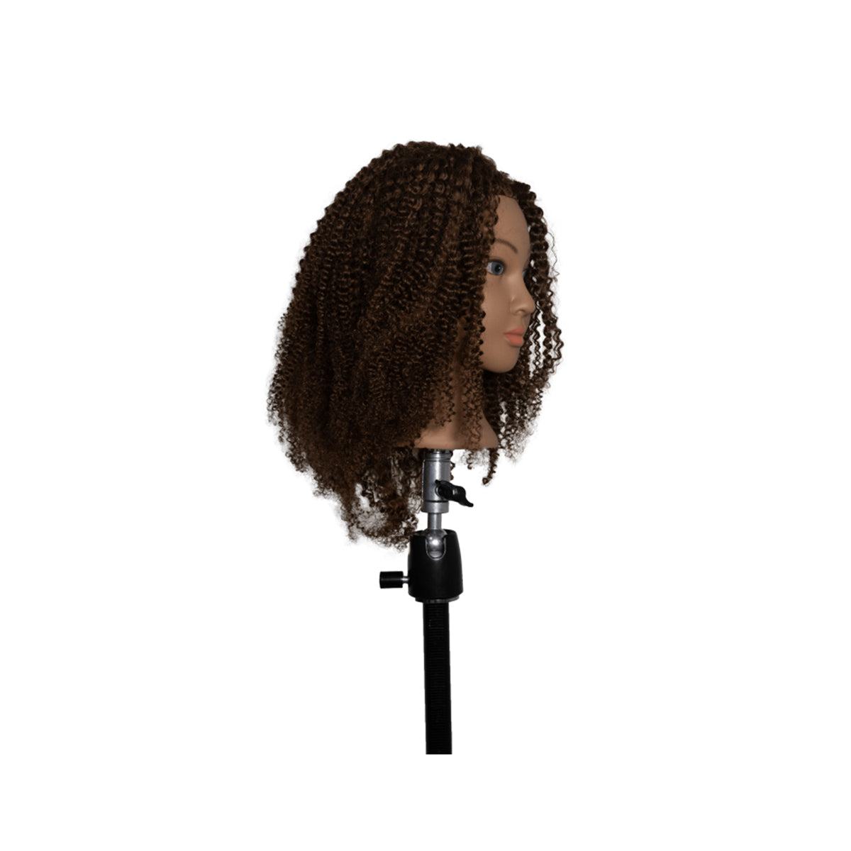 Tête Malléable Châtain 25cm Spéciale Afro Crépu