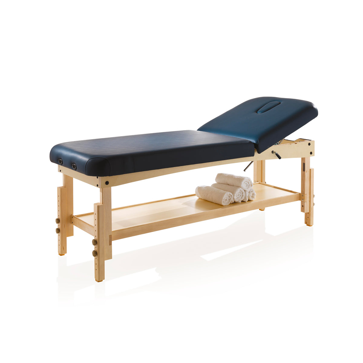 Blue ORIENT WOOD BED Massage Table