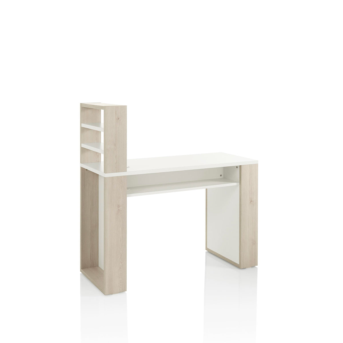 Table Manucure en Mélèze Naturel avec Séparateur