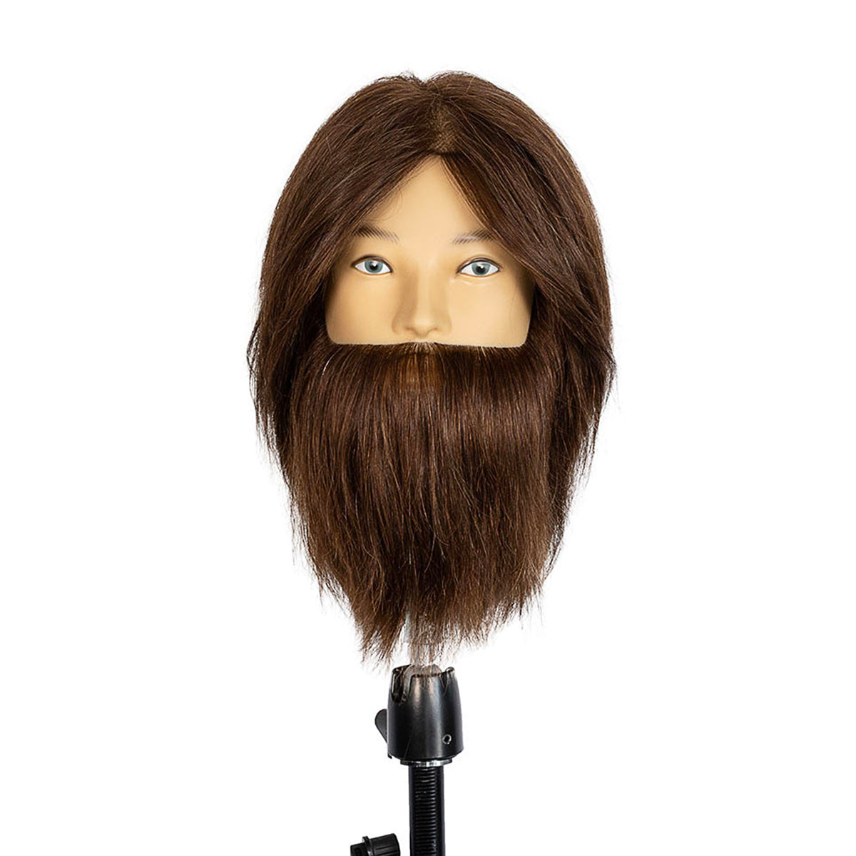 Tête Malléable Hugo Châtain 25cm avec Barbe Spéciale Coupe