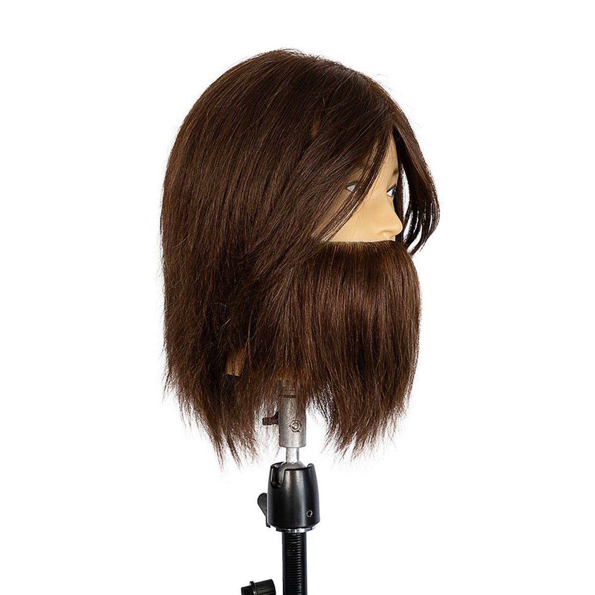 Tête Malléable Hugo Châtain 25cm avec Barbe Spéciale Coupe