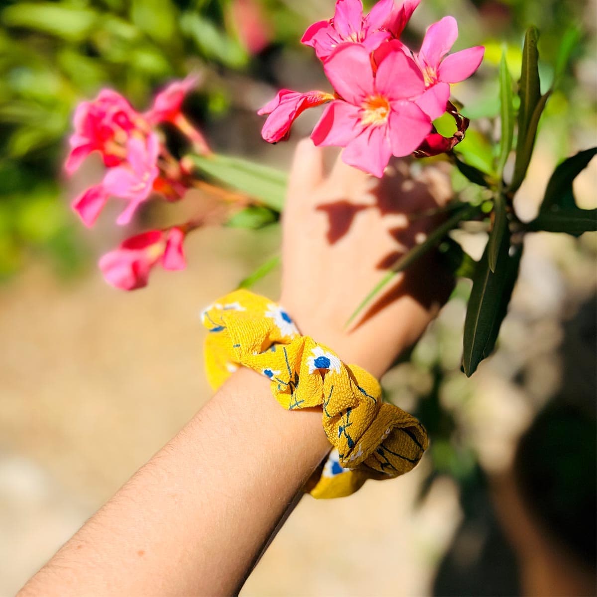 Floral Fabric Scrunchie
