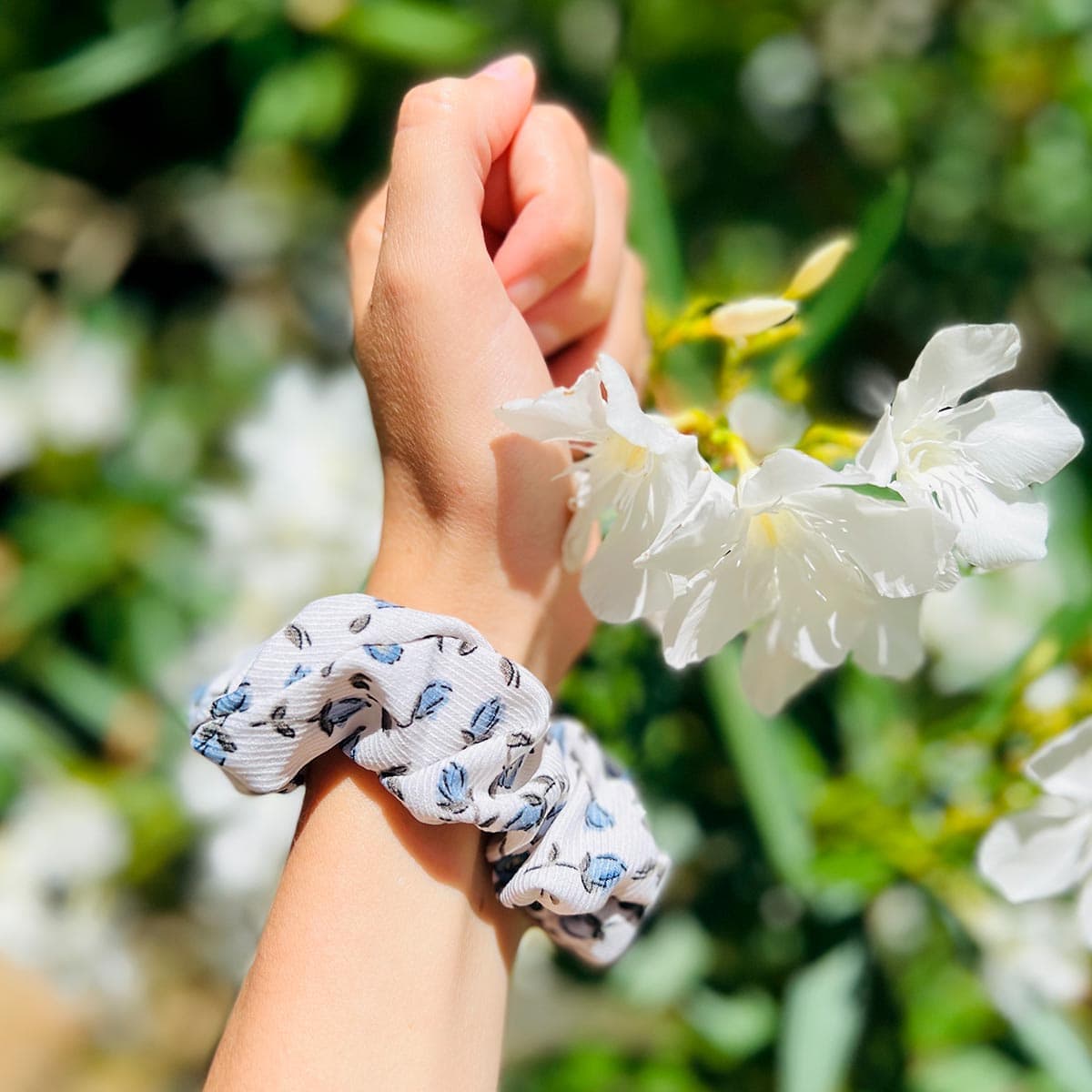 Floral Fabric Scrunchie