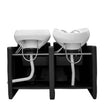 ADRIEN 2-place Backwash Unit with electric leg rest and white basin