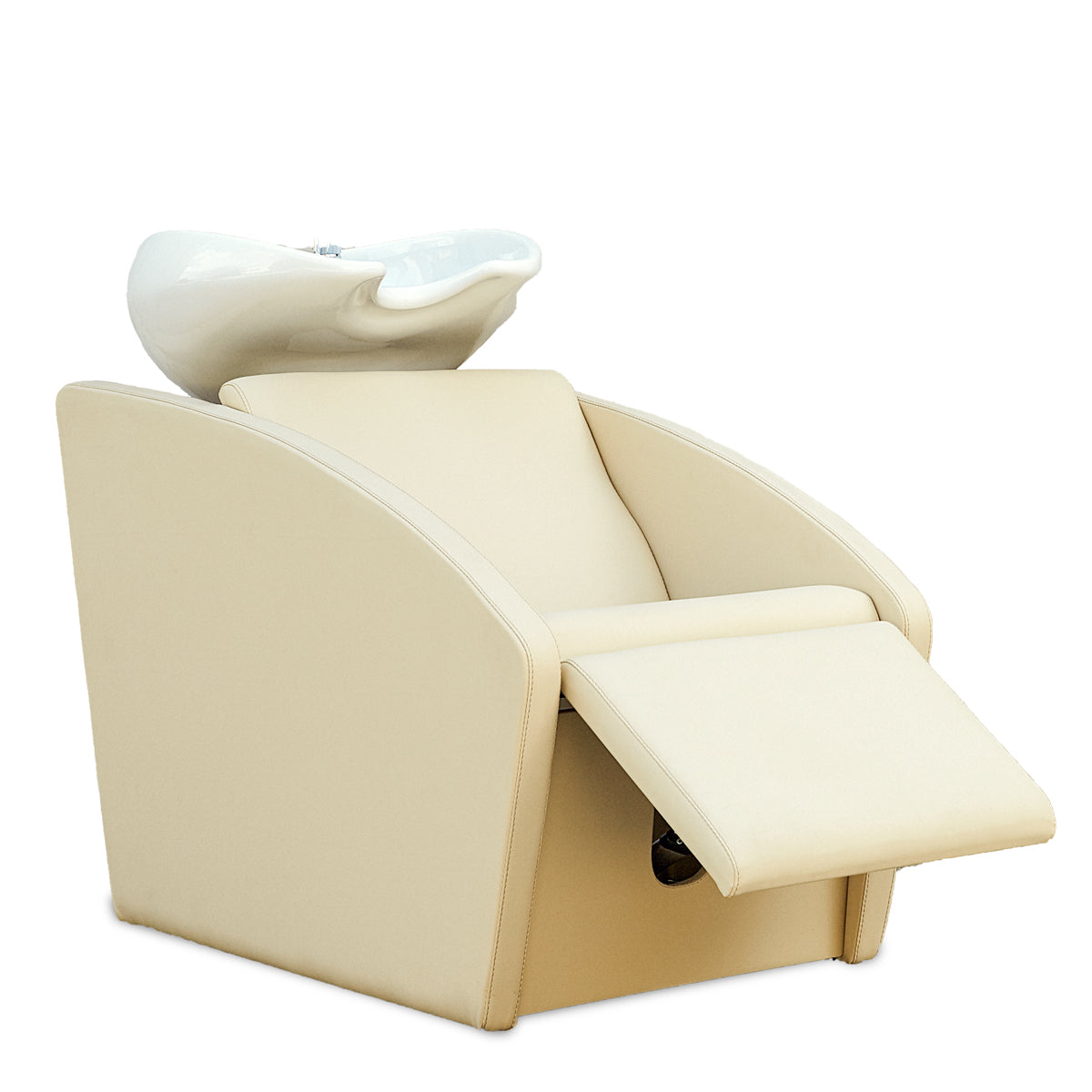 THEO 1-motor podiatry chair with electric leg rest and white bowl