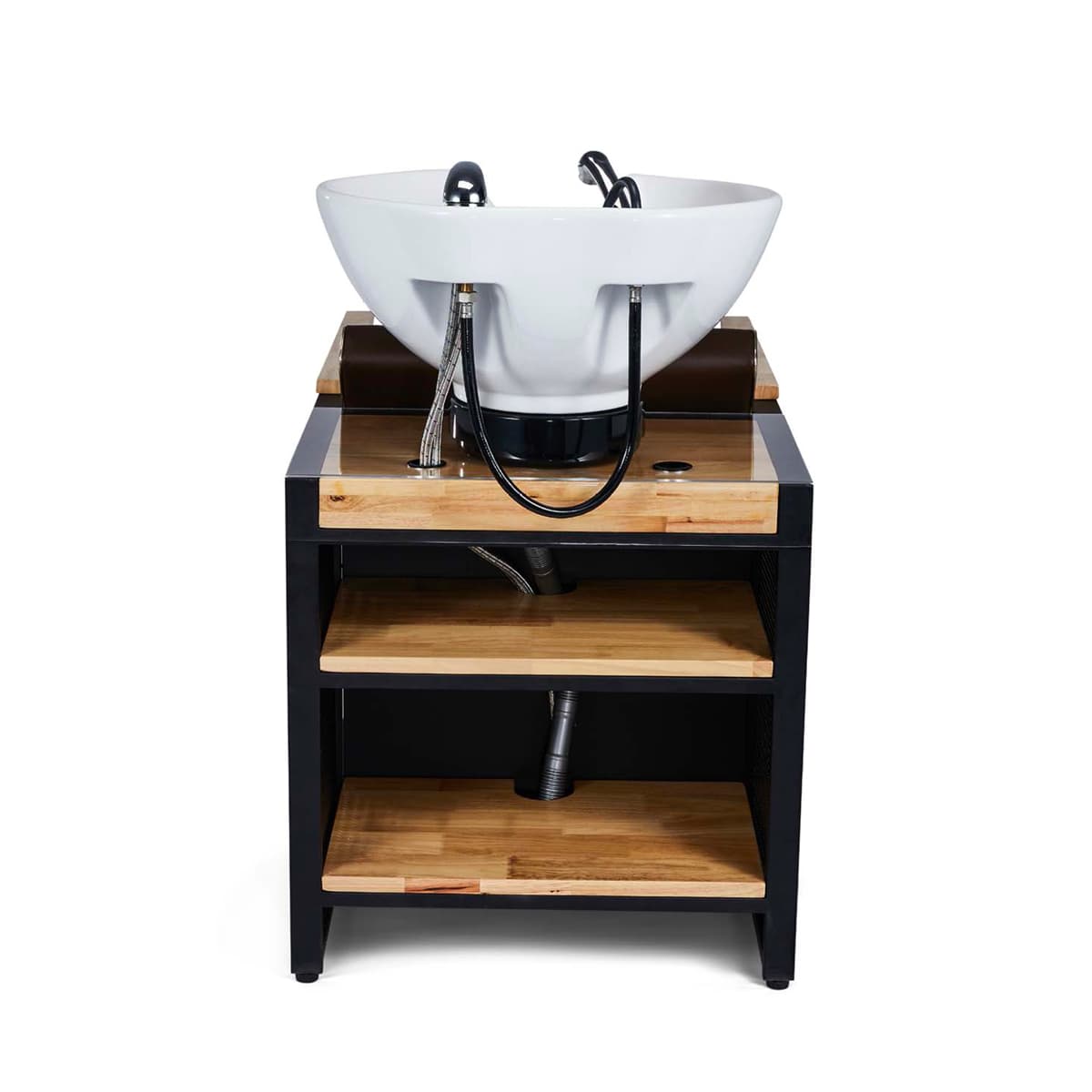 Bac E-BASIL Noir Accoudoirs Bois + Repose-Pieds Electrique