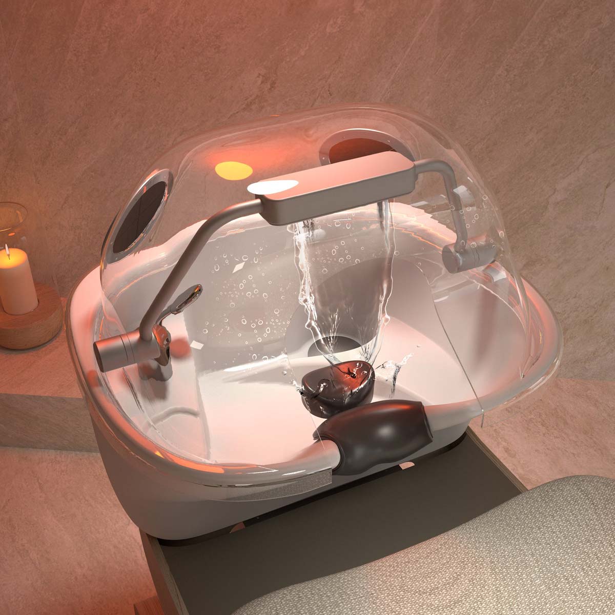 HEAVEN Relax bathtub + Igloo Shirodara + Vapomist 1 + Headrest