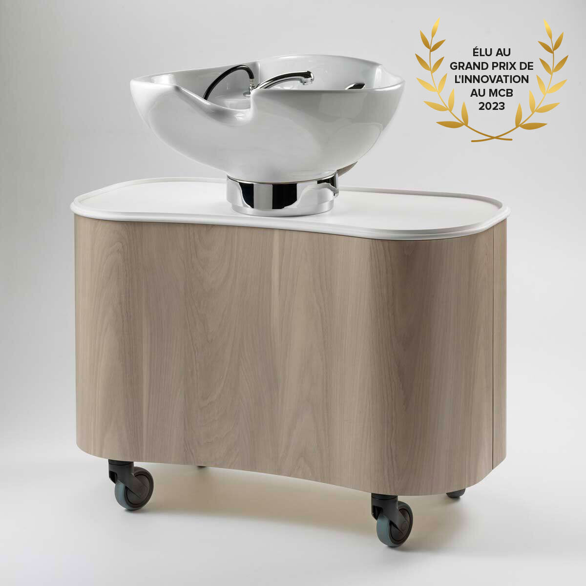 Bac HUB sur Roulettes Plateau Blanc Cuvette Blanche