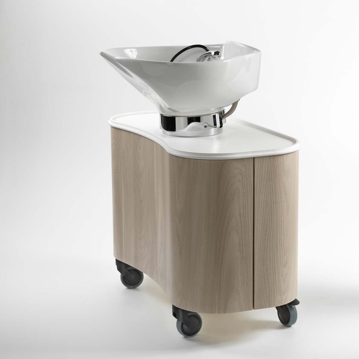 Bac HUB sur Roulettes Plateau Blanc Cuvette Blanche