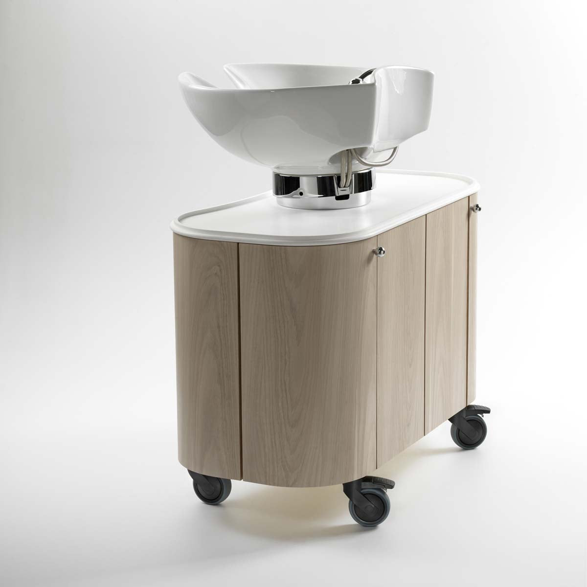 Bac HUB sur Roulettes Plateau Blanc Cuvette Blanche