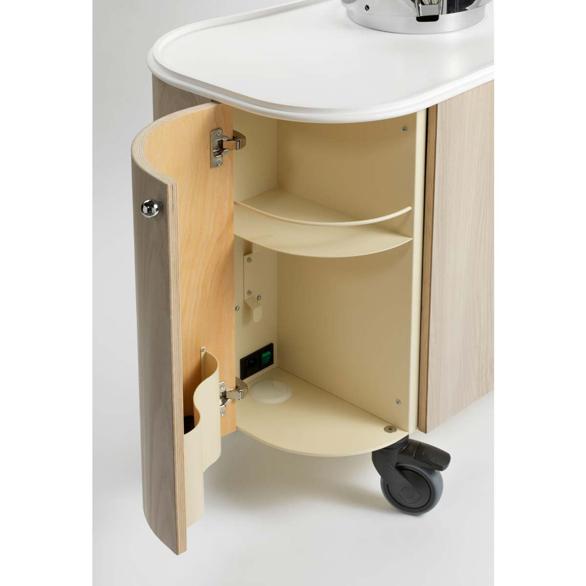 Bac HUB sur Roulettes Plateau Blanc Cuvette Blanche