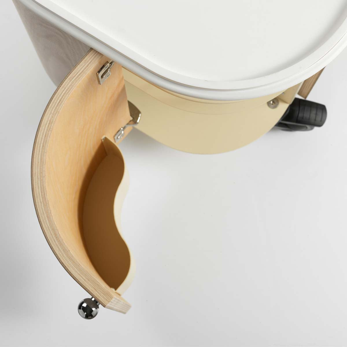 Bac HUB sur Roulettes Plateau Blanc Cuvette Blanche