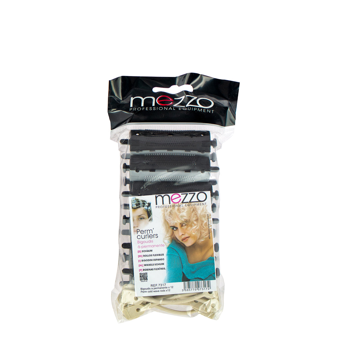 Black grey short perm curlers