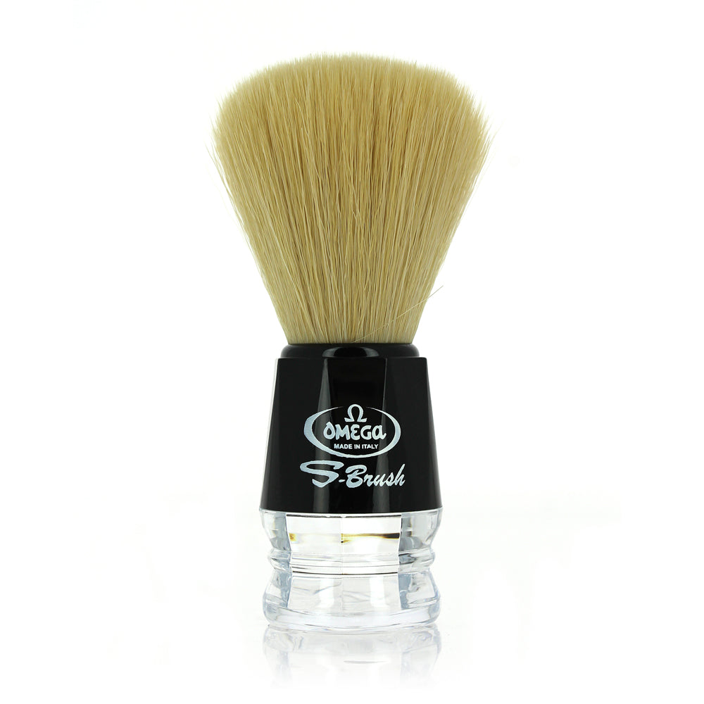 Black and clear resin shaving brush