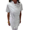 Mao Collar White Blouse 3 Pockets
