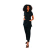 Blouse Noire Col Mao 3 Poches