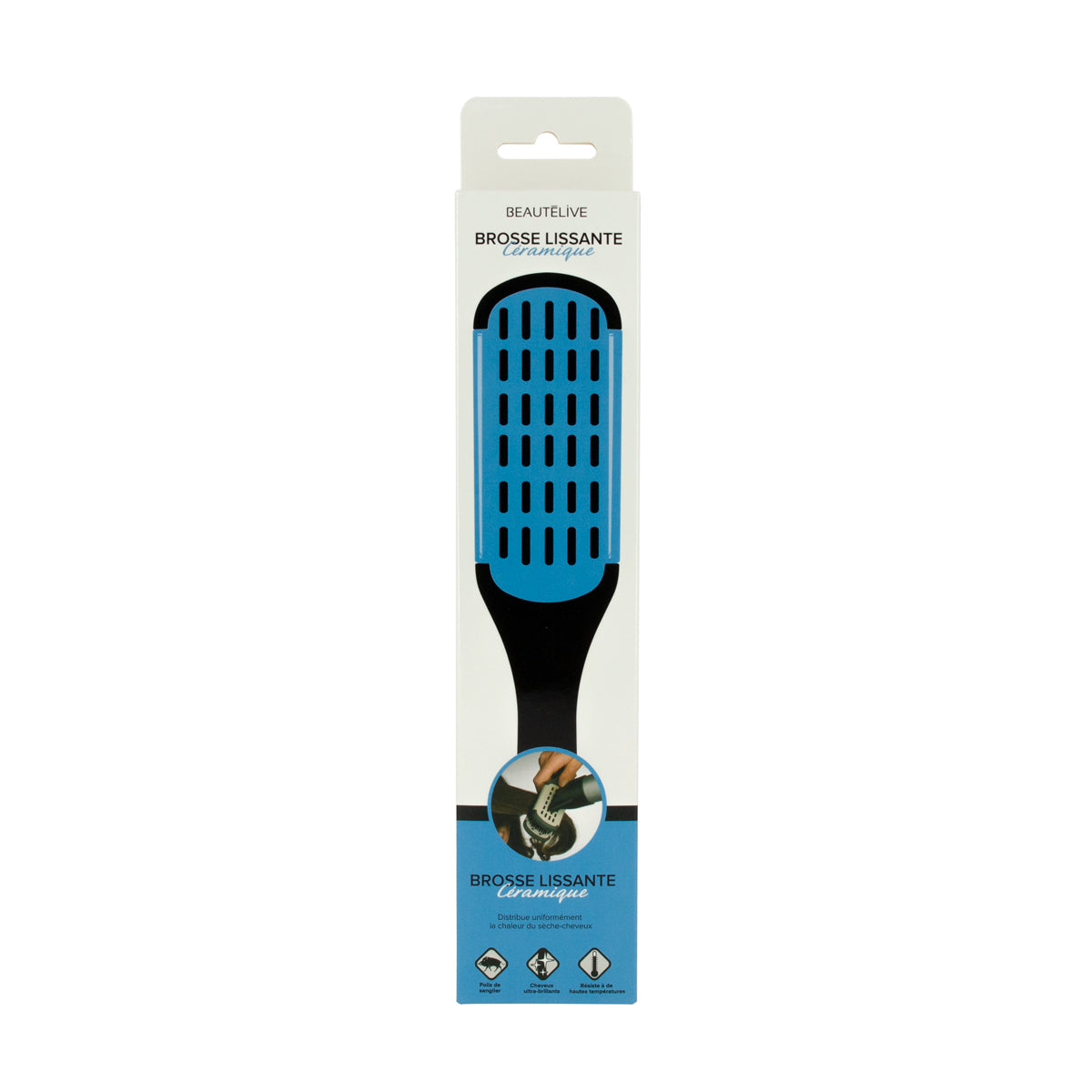 Ceramic straightening brush Boar bristles