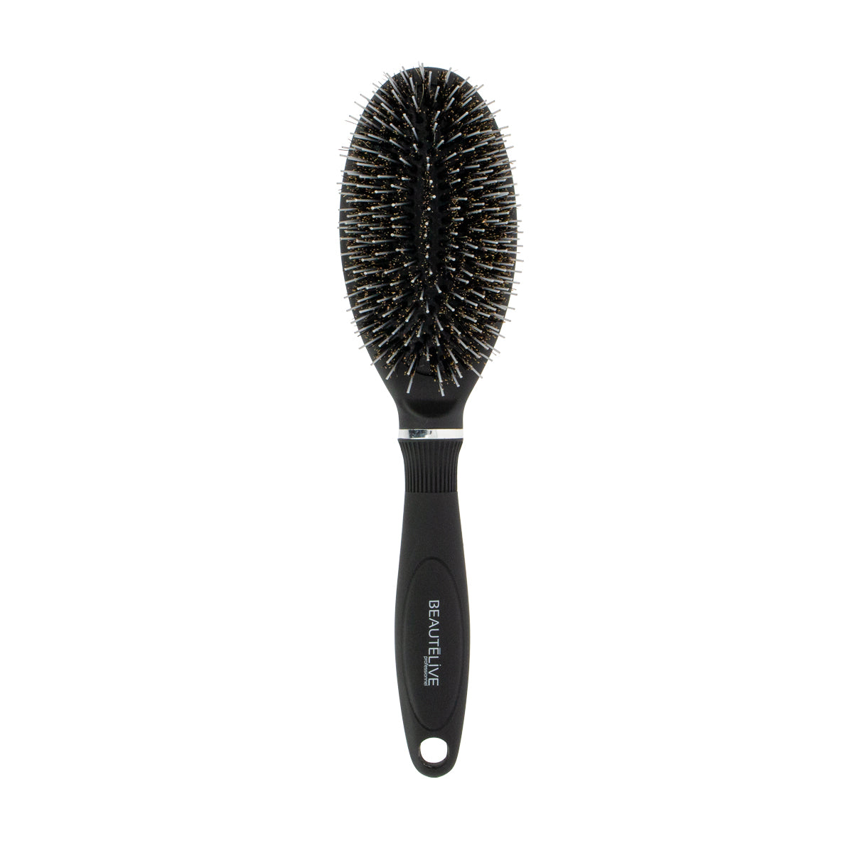 Oval pneumatic brush with mixed bristles