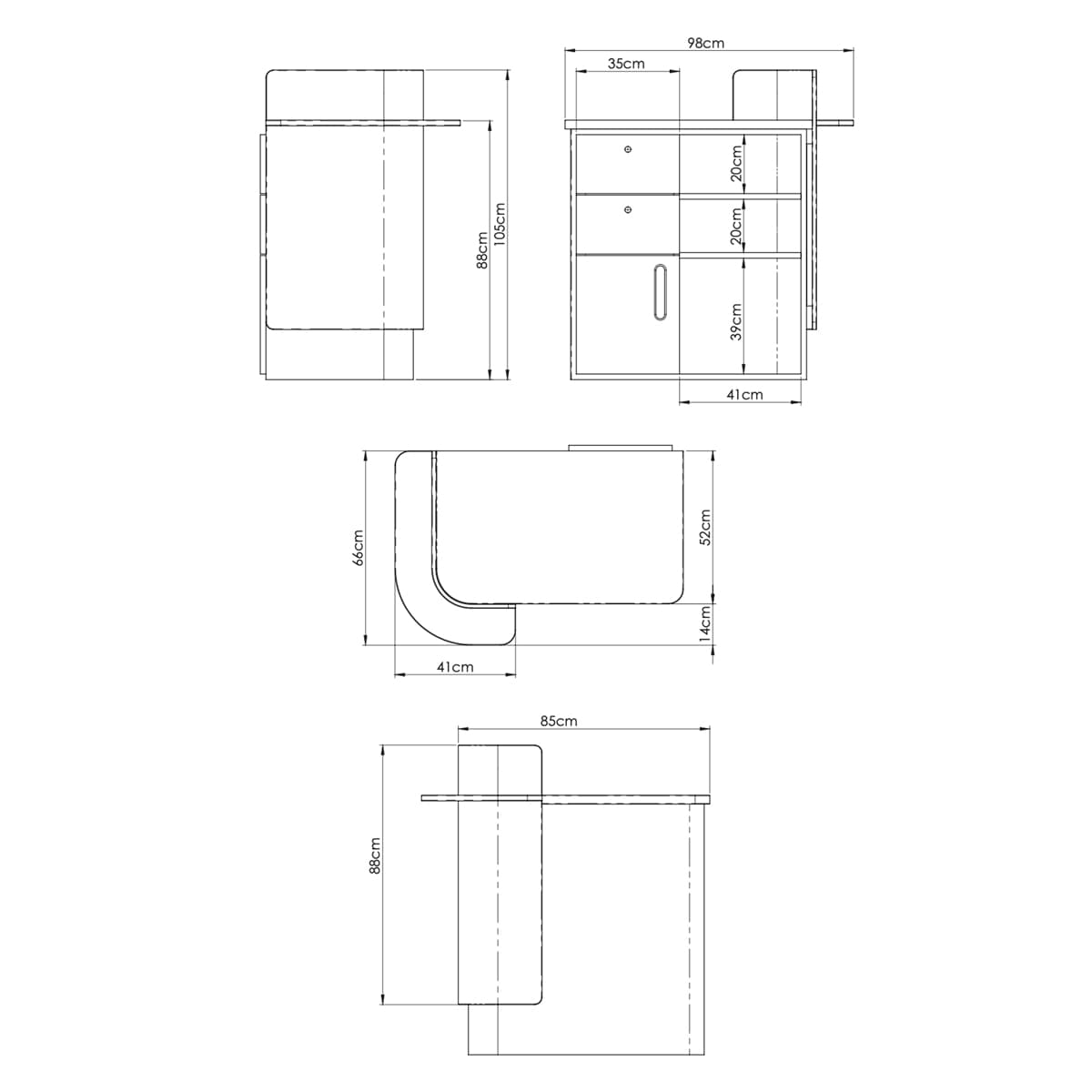 Caisse CORA Bois Clair Façade Blanche