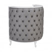 Caisse ROYAL I Arrondie Matelassée avec Boutons  Structure Blanc Gloss
