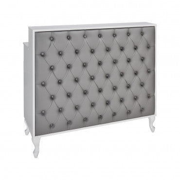 MADAME Quilted Button Chest White Gloss Frame