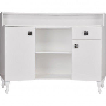 ROYAL II Padded Box with Buttons White Gloss Structure