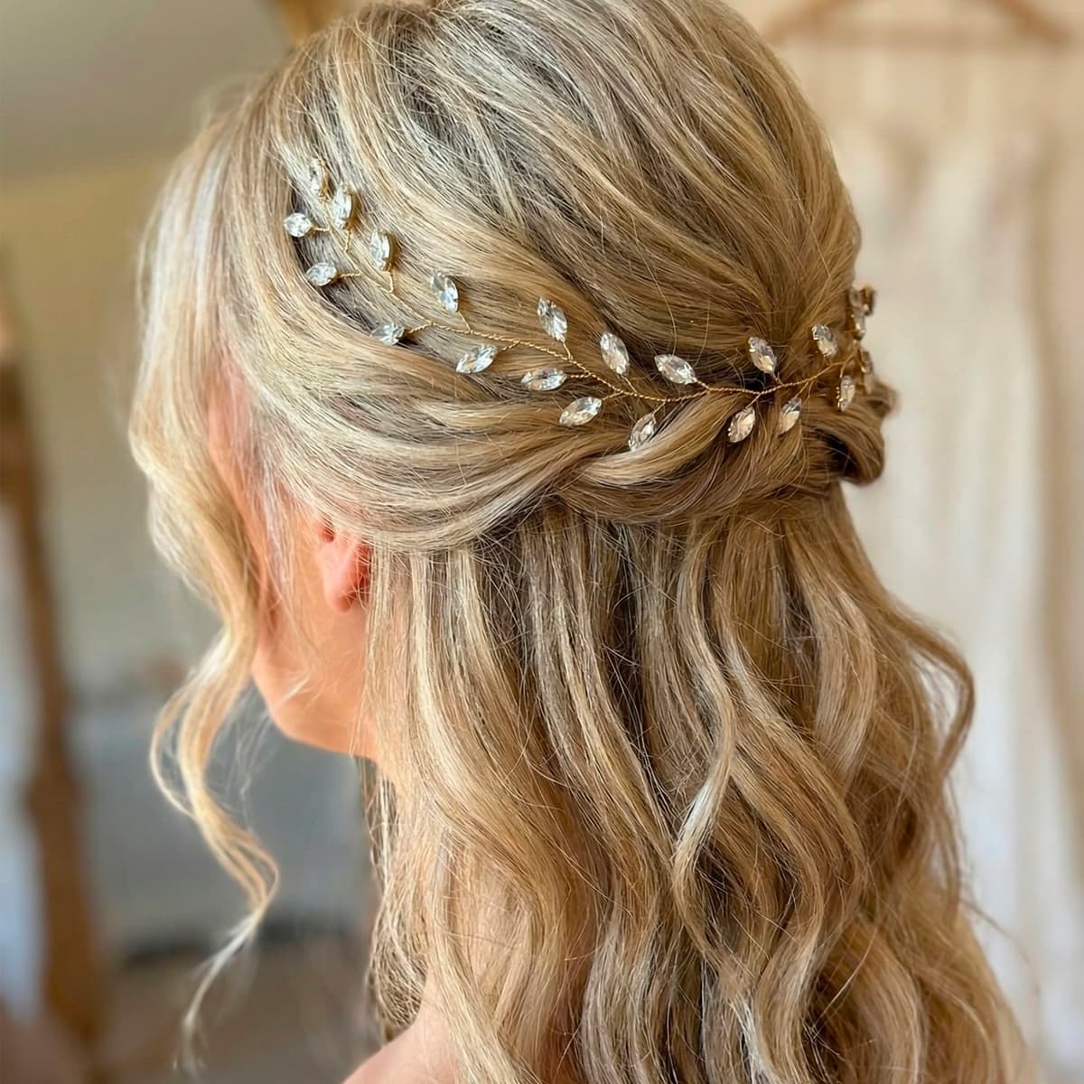 Demi-Couronne pour Cheveux Mariée NINA