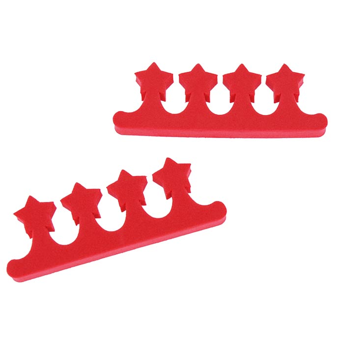 Red toe spreaders