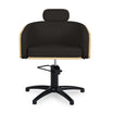 Fauteuil de Coiffure ALYA Noir Dossier Bois Base Etoile Noire