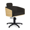 Fauteuil de Coiffure ALYA Noir Dossier Bois Base Etoile Noire