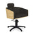Fauteuil de Coiffure ALYA Noir Dossier Bois Base Etoile Noire