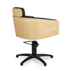Fauteuil de Coiffure ALYA Noir Dossier Bois Base Etoile Noire