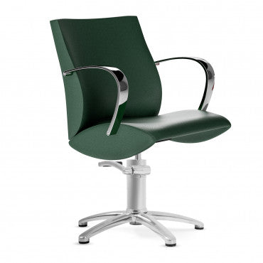 LIONESS armchair with polished steel armrests